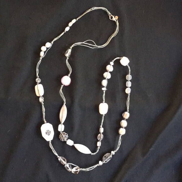 Silpada Pink Soapstone Gray Long Necklace - Picture 4 of 5